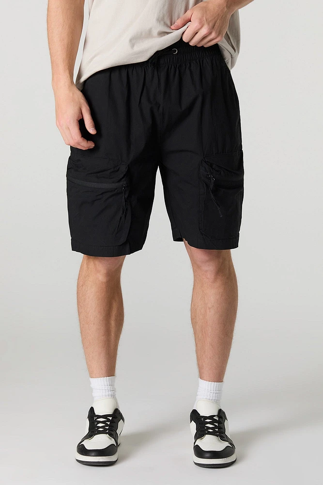 Poplin Zipper Cargo Short