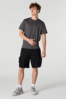 Buttoned Multi-Cargo Pocket Short