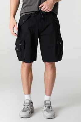 Buttoned Multi-Cargo Pocket Short