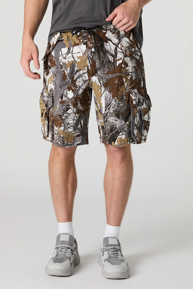 Short cargo boutonné avec poches multiples