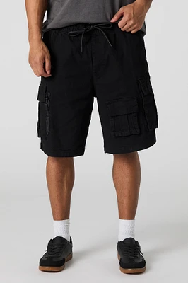 Short cargo avec fermeture à glissière et taille coulissante