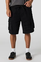 Short cargo avec fermeture à glissière et taille coulissante