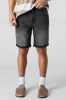 Stretch Denim Rolled Hem Short