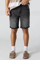 Stretch Denim Rolled Hem Short