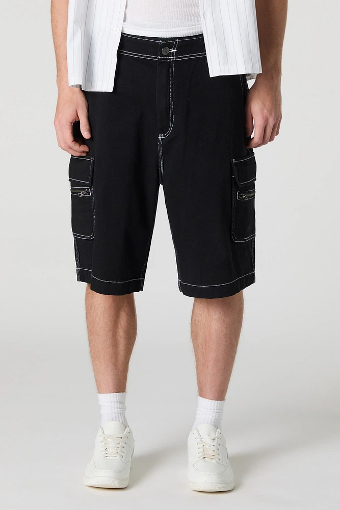 Longline Zipper Cargo Short