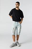 Short cargo long en denim extensible
