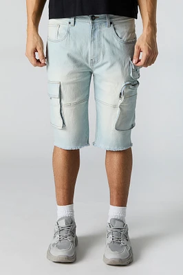 Short cargo long en denim extensible