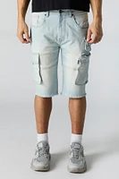 Short cargo long en denim extensible