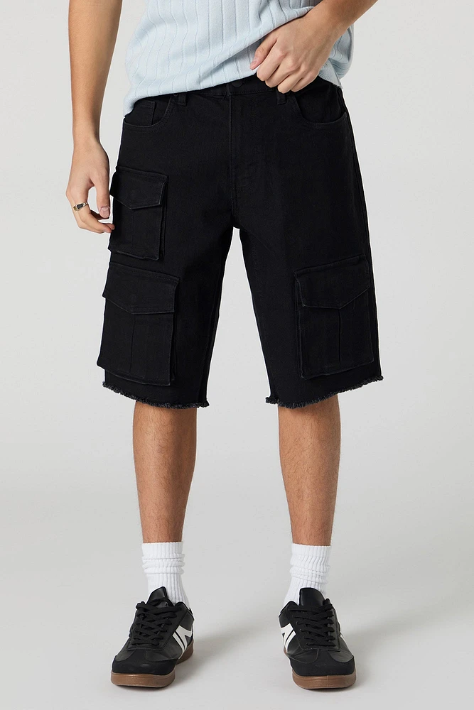 Multi Pocket Slim Cargo Jort