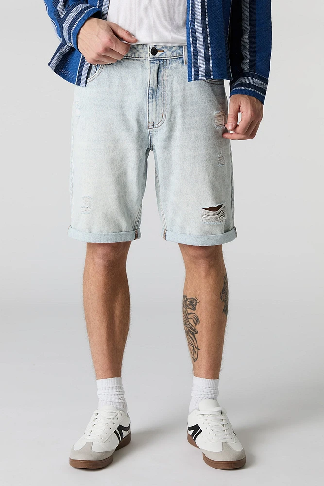Distressed Denim Short