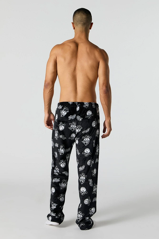 Printed Plush Pajama Pant