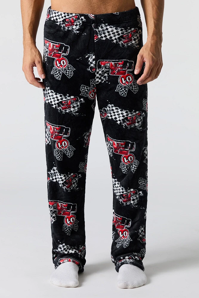 Printed Plush Pajama Pant