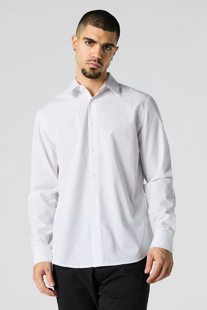 Micro Dot Button-Up Dress Shirt