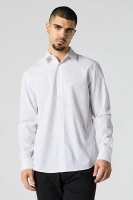 Micro Dot Button-Up Dress Shirt