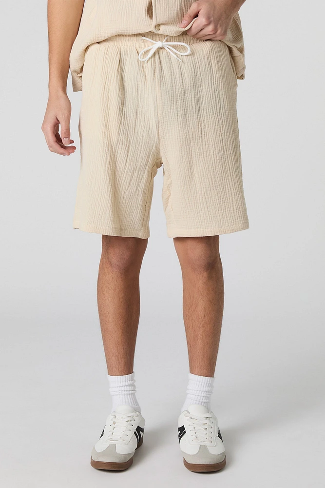 Short froissé à taille coulissante