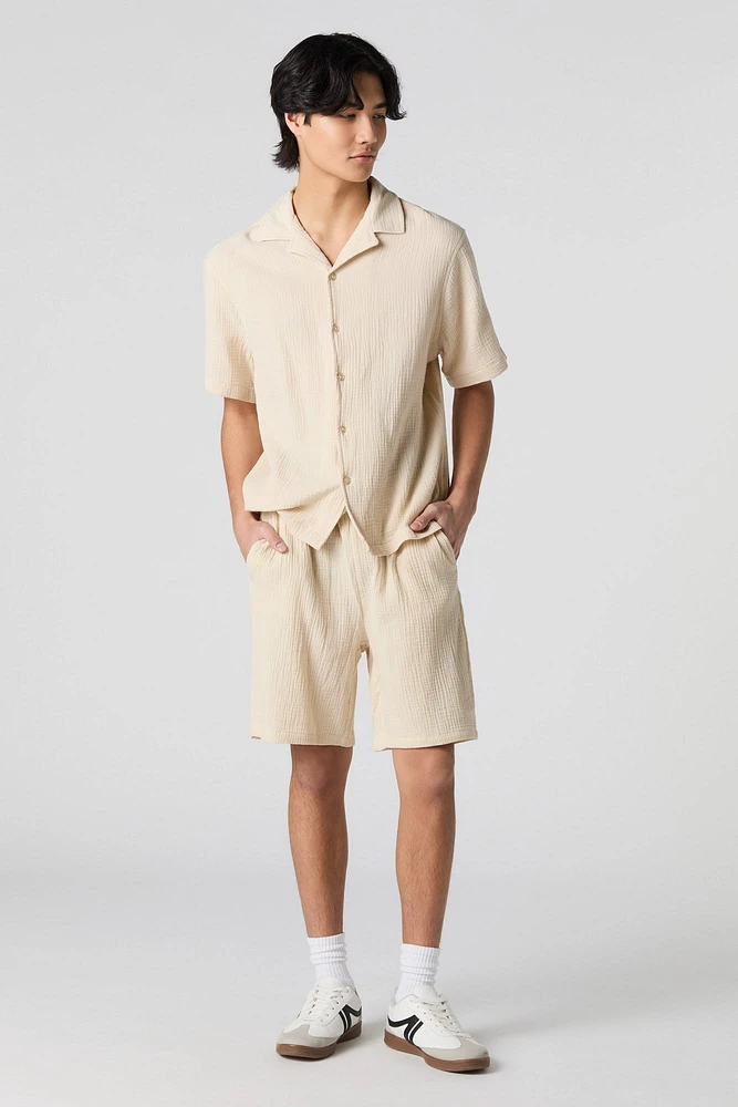 Short froissé à taille coulissante