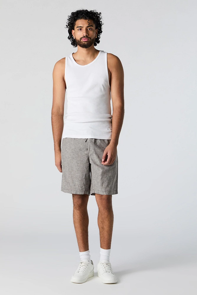 Linen Mid Length Short