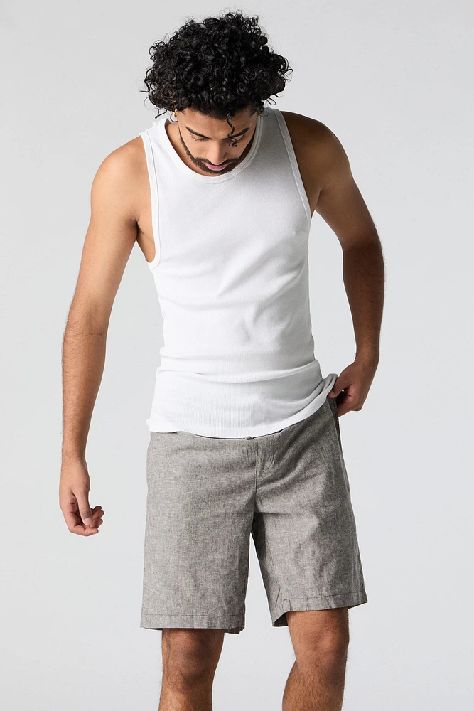 Linen Mid Length Short