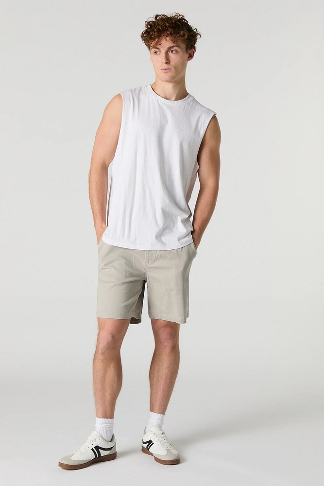 Short uni à taille coulissante