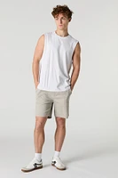 Short uni à taille coulissante