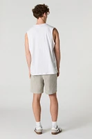 Short uni à taille coulissante