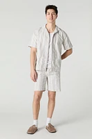 Short en tricot rayé à taille coulissante