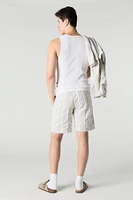 Short en tricot rayé à taille coulissante