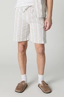 Short en tricot rayé à taille coulissante