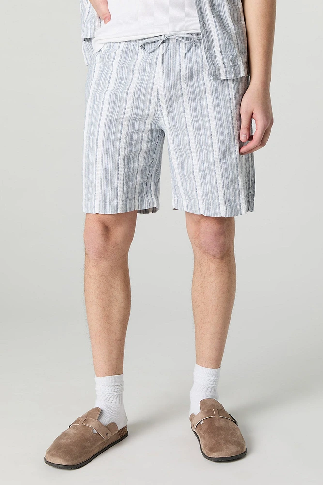 Striped Knit Drawstring Short
