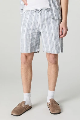 Striped Knit Drawstring Short