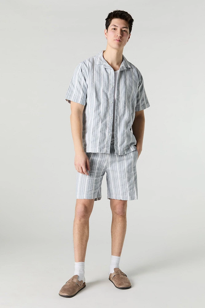 Striped Knit Drawstring Short