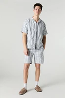 Striped Knit Drawstring Short