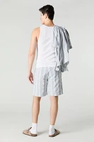 Striped Knit Drawstring Short