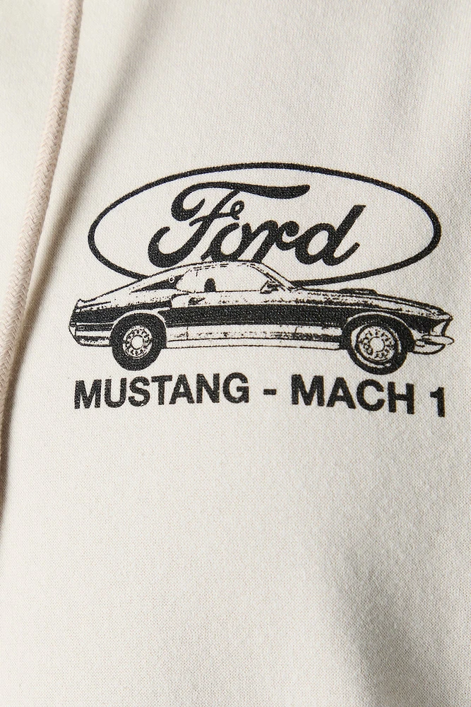 Haut à capuchon en molleton avec imprimé Ford Mustang
