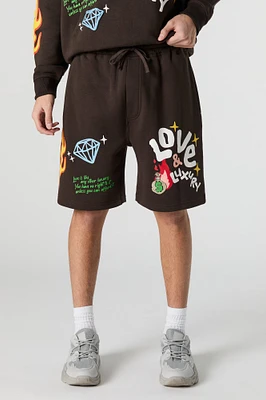 Graphic Fleece Short