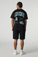 Short en molleton avec motif brodé Legend chenille
