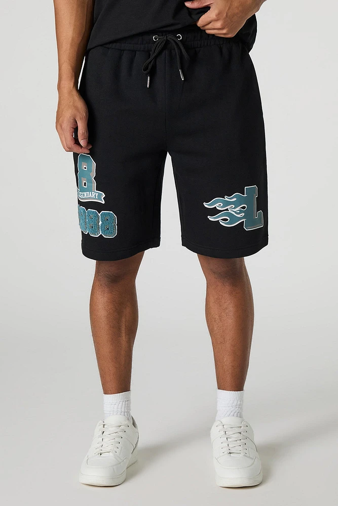 Short en molleton avec motif brodé Legend chenille