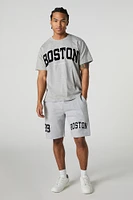 Short en molleton avec motif brodé Boston chenille