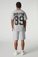 Short en molleton avec motif brodé Boston chenille