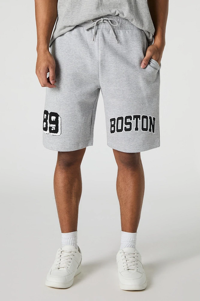 Short en molleton avec motif brodé Boston chenille