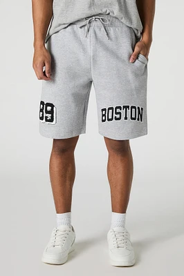 Short en molleton avec motif brodé Boston chenille