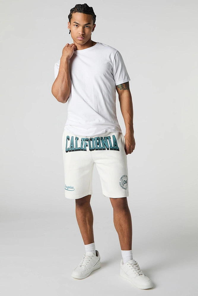 Short en molleton avec motif brodé California LA