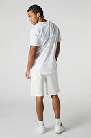 Short en molleton avec motif brodé California LA