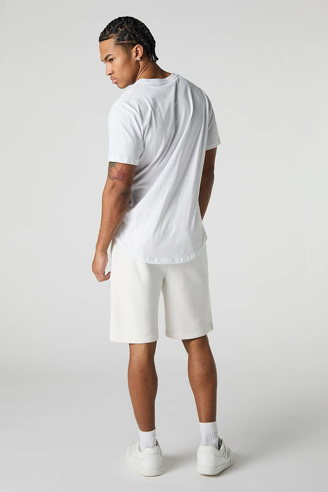 California LA Embroidered Graphic Fleece Short