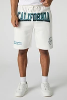 Short en molleton avec motif brodé California LA