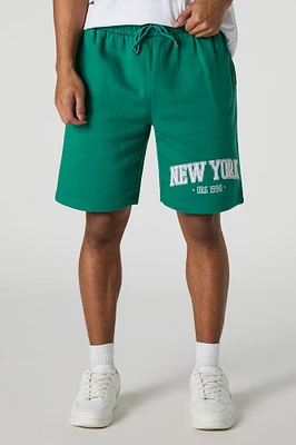 Short en molleton avec motif brodé New York