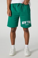 Short en molleton avec motif brodé New York