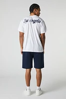 Short en molleton avec motif brodé Los Angeles