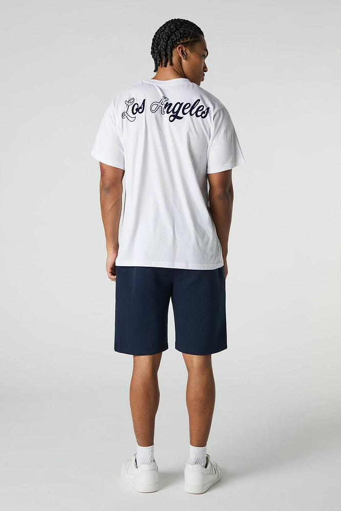 Los Angeles Embroidered Graphic Fleece Short