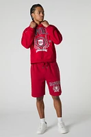 Short en molleton avec motif brodé California